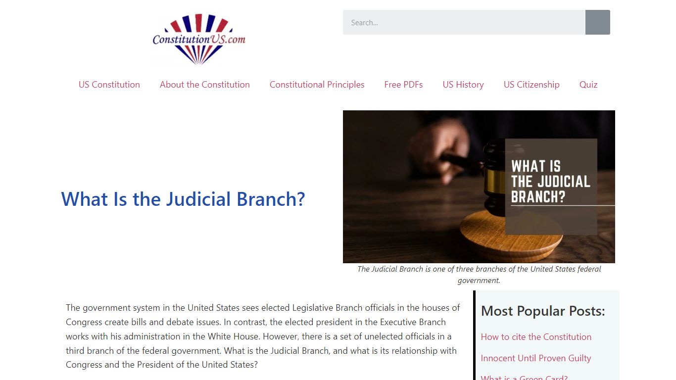 What Is the Judicial Branch? - Branches of the Federal Government